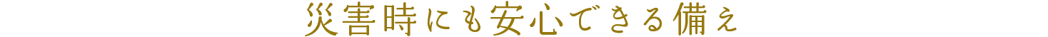 災害時にも安心できる備え