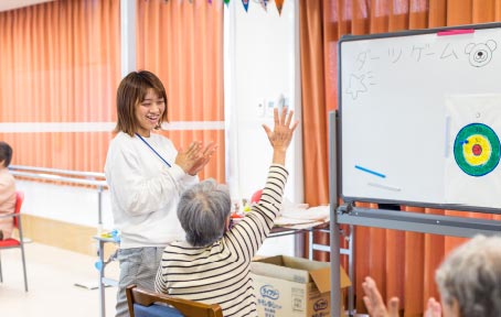 見晴らしの良い最上階でのデイサービス